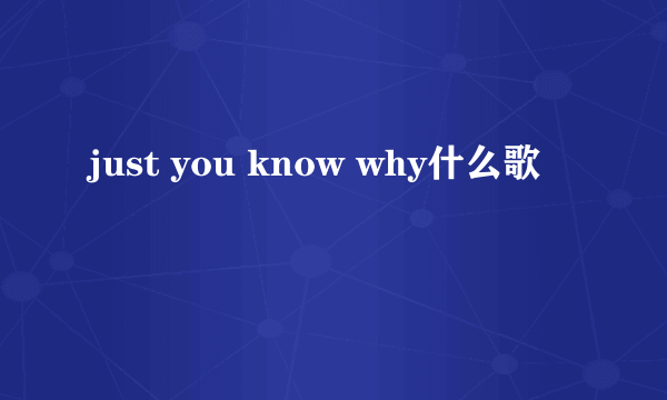 just you know why什么歌