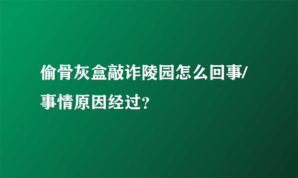 偷骨灰盒敲诈陵园怎么回事/事情原因经过？