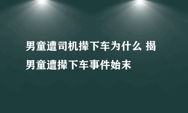 男童遭司机撵下车为什么 揭男童遭撵下车事件始末