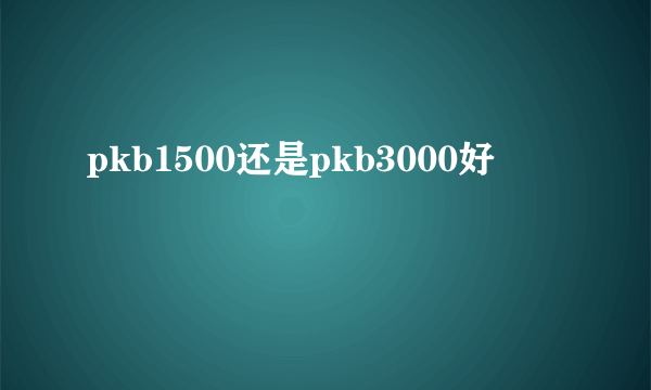 pkb1500还是pkb3000好