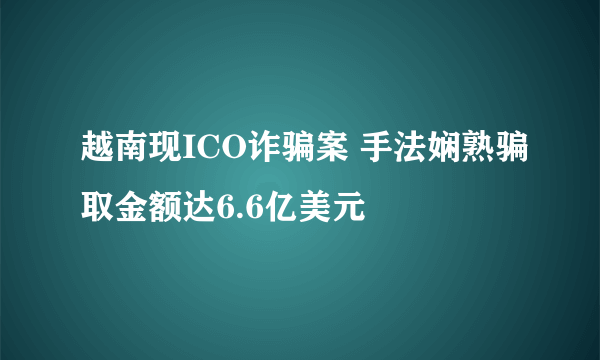 越南现ICO诈骗案 手法娴熟骗取金额达6.6亿美元