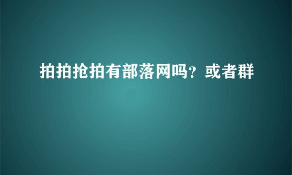 拍拍抢拍有部落网吗？或者群