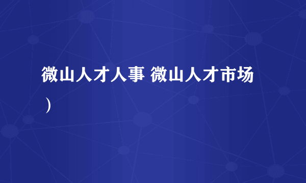 微山人才人事 微山人才市场）