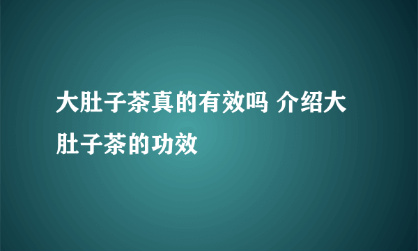 大肚子茶真的有效吗 介绍大肚子茶的功效