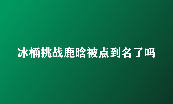 冰桶挑战鹿晗被点到名了吗