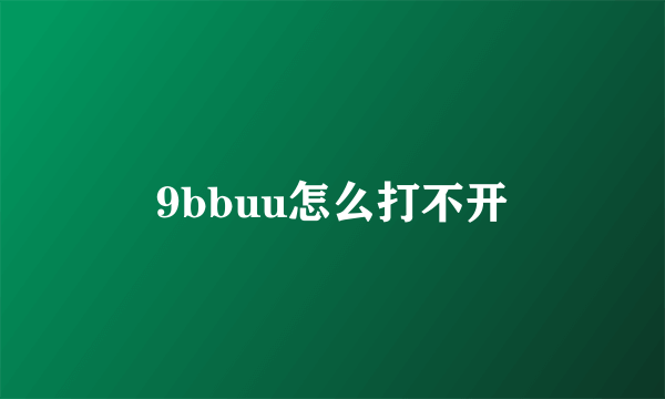 9bbuu怎么打不开