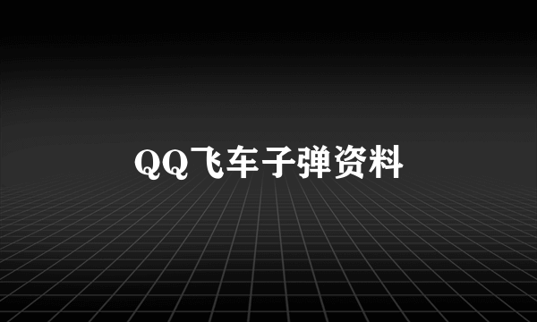 QQ飞车子弹资料