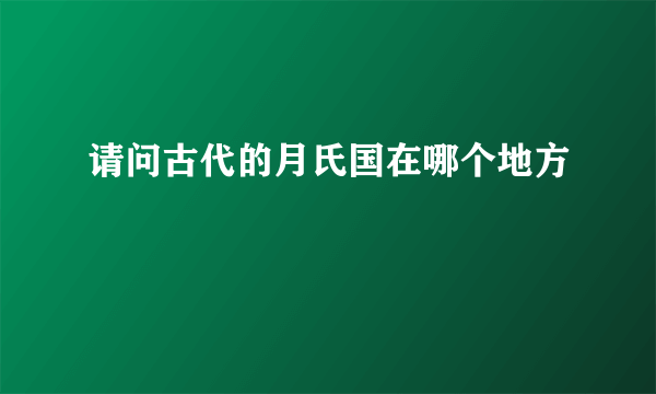 请问古代的月氏国在哪个地方