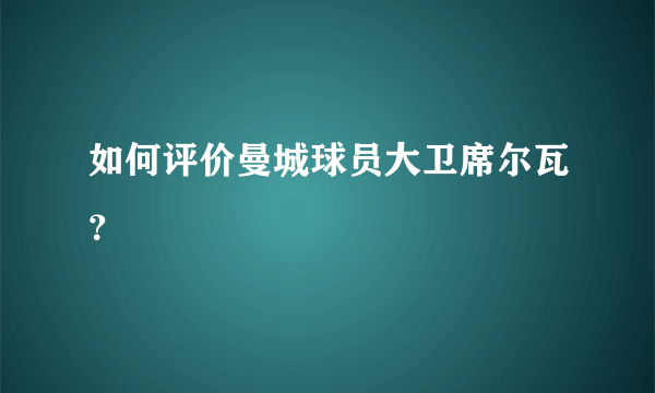 如何评价曼城球员大卫席尔瓦？